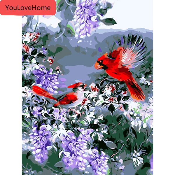 

painting by numbers flower bird drawing on canvas handpainted picture kits art gift diy home decoration diy picture