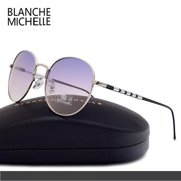 

blanche michelle pilot polarized sunglasses men women uv400 aluminum sun glasses brand designer sunglass with box d18102305, White;black