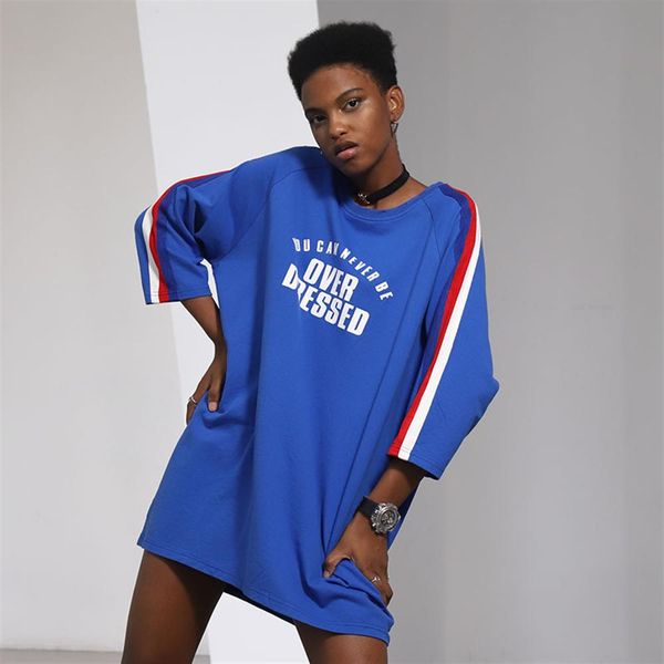 

2018 autumn new letter loose long cotton sweatshirt hoodies, Black