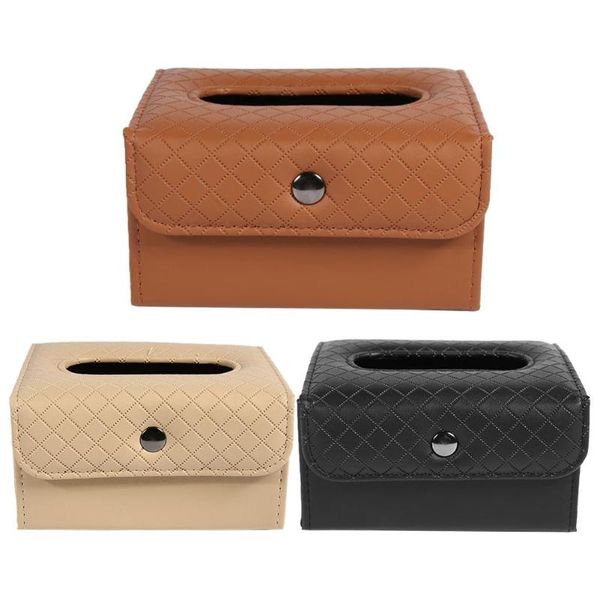 

multifucntion car home anti-moisture rectangular tissue box pu leather tissue box paper holder case cover napkin 3color