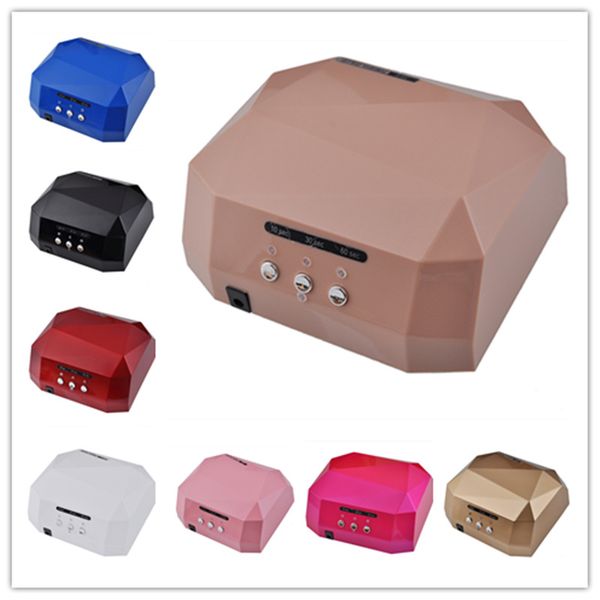 

новый 36 вт светодиодные лампы ногтей dryercuring для уф-гель польский ногтей инструменты ромбовидной формы уф ногтей сушилка лампы + авто д