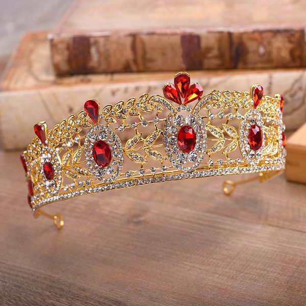 

luxury shine rhinestone crystal bride princess big crown tiaras wedding bridal headdress hair jewelry accessories for women bh, Golden;white