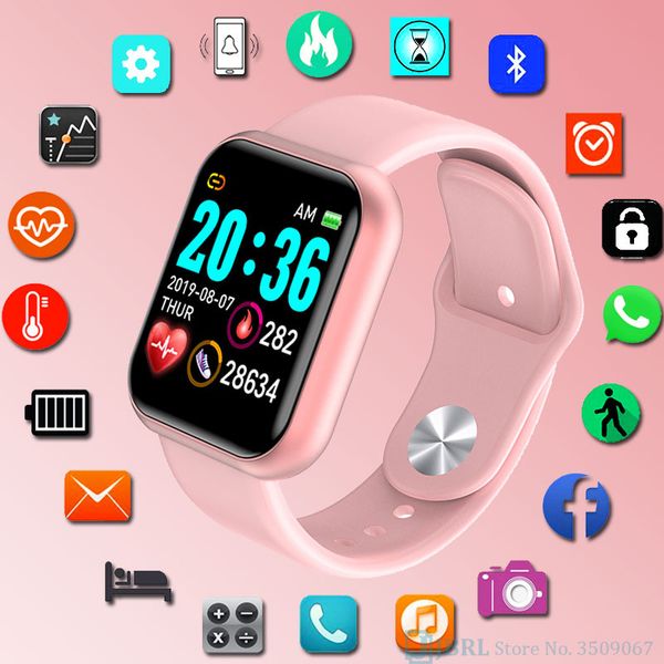 

children digital wrist watch girls boys led watches kids wristwatch android ios large screen multi-sport mode digital watch teen, Blue