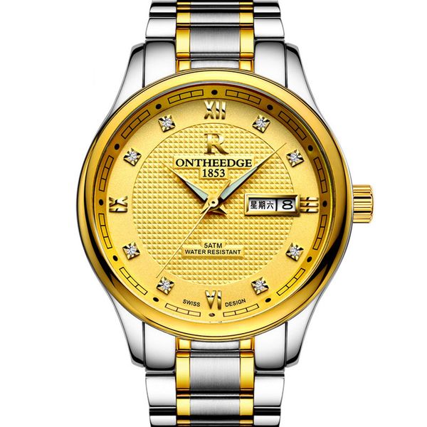 

rzy025 мода из нержавеющей стали кварцевые мужские кожаные часы япония движение часы из розового золота наручные часы life водонепроницаемый, Slivery;brown