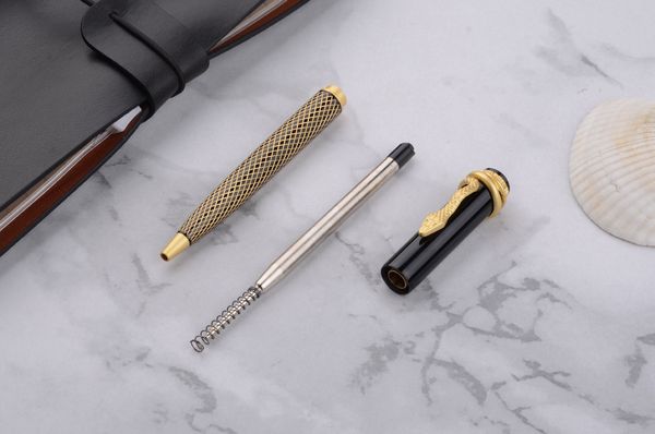 

factory direct multi-new style creative metal ballpoint pen high-end business gift pen customizable logo metal snake, Blue;orange