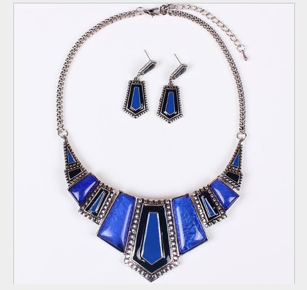 

европейская и американская мода камень-как масло ожерелье костюм цепи ювелирные изделия, Silver