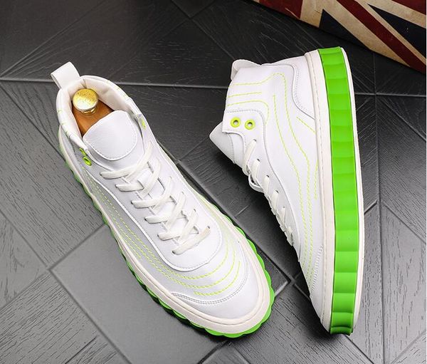 

trend men's platform shoes stitches high punk sneakers flat casual shoes zapatillas hombre, Black