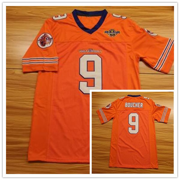 

men's Bobby Boucher 9 Adam Sandler movie The Waterboy Mud Dogs Jersey with Bourbon Bowl Patch Double Stitched Football Jerseys