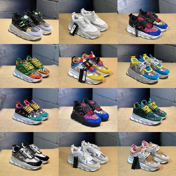 

Fa hion chau ure 13 ver ace brand 2019 luxury de igner women hoe men white platform trainer ca ual hoe with box eur 35 to 44