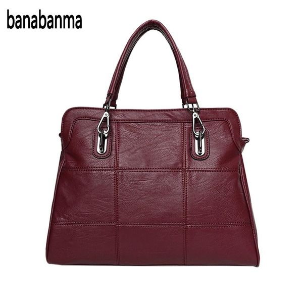 

banabanma leisure spiraea women's soft leather work tote fashion single shoulder bag large capacity pu handbag zipper zk30