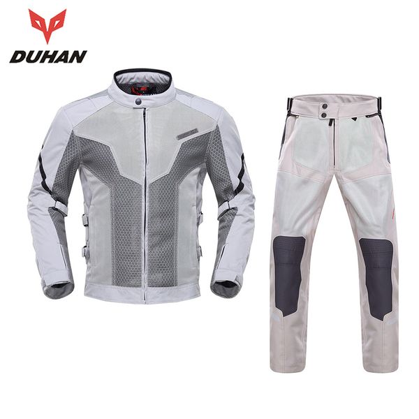 

new duhan short summer men motorcycle jacket motorcycle suits kits protective jacket + pants men motocross