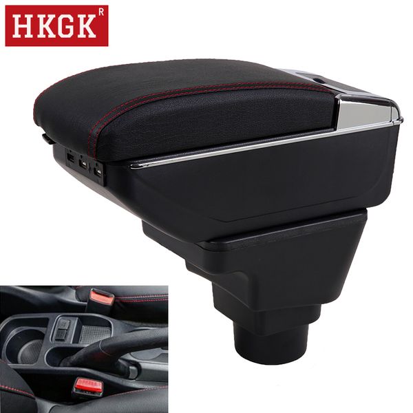 

car armrest for proton persona iriz dual layer pu leather rotatable large space center console storage box usb interface