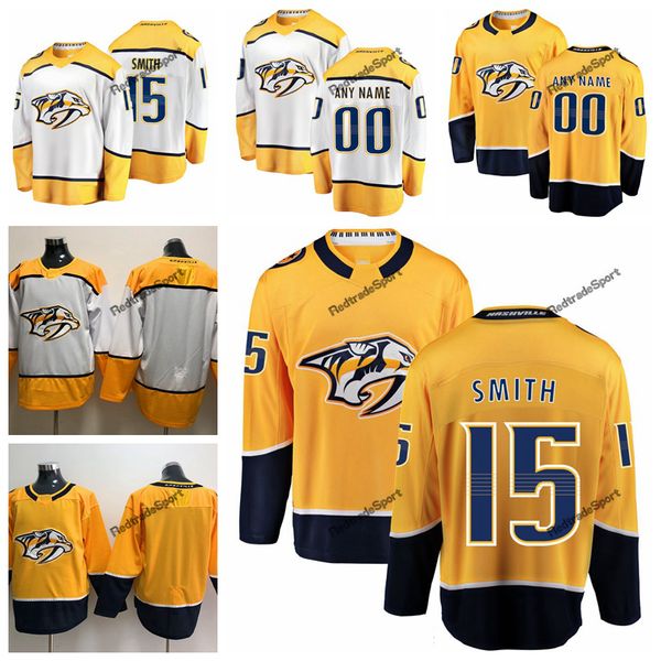 

2019 craig smith nashville predators hockey jerseys mens gold #15 craig smith stitched jerseys customize shirts s-xxxl, Black;red