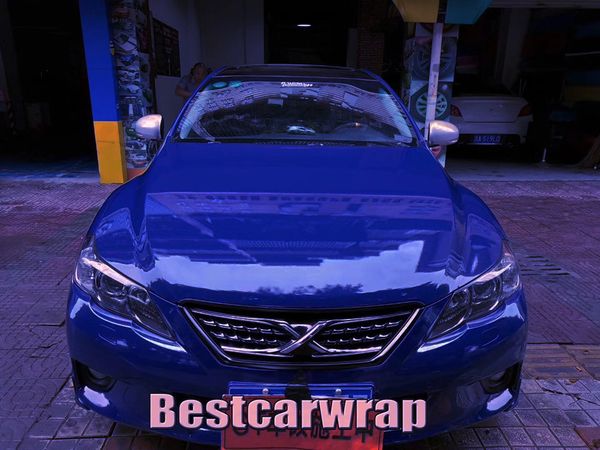 

gloss midnight blue vinyl wrap for car wrap with air bubble vehicle wrap covering foil with low tack glue 3m quality 1.52x20m 5x67ft