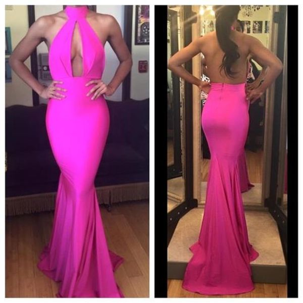 

backless mermaid prom dresses 2019 halter formal women special occasion dress vestidos longo dinner gowns, Black
