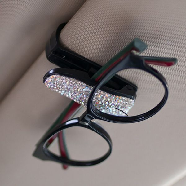 

auto fastener clip rhinestone diamond car sun visor glasses sunglasses folder ticket receipt card clip