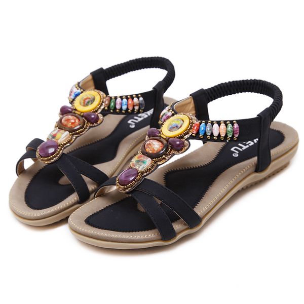 

women sandals fashion flat shoes for women slippers summer shoes flip flops beach casual sandals, Black