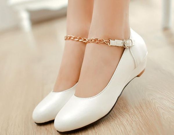 

women's shoes in spring and autumn slope heel round head @b115, Black