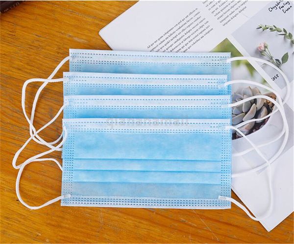 

disposable non woven face mask 3 layer hanging ear 50pcs dust filter safety elastic facial 50pcs dust proof safety masks