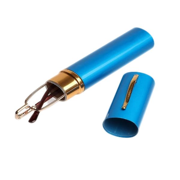 

reading glasses case durable new eyewear glasses box aluminum tube aluminum pen fashion eyeglass, Silver