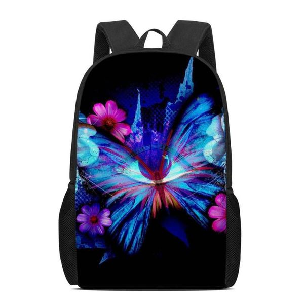 

imido beauty blue butterfly printed school bag for student girls cute children schoolbags kids bagpack book bag the gifts