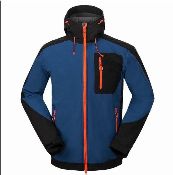 

men softshell jackets hoodies waterproof windproof outdoors sports coat ski hiking winter outwear fleece soft shell jacket, Black;brown
