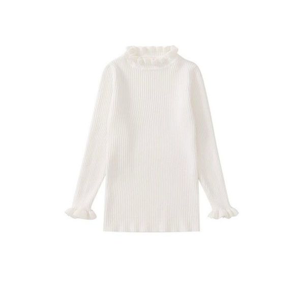 

new children sweaters winter turtleneck ruched collar bottoming kids clothing soft cotton toddlers girls knitting pullovers, Blue