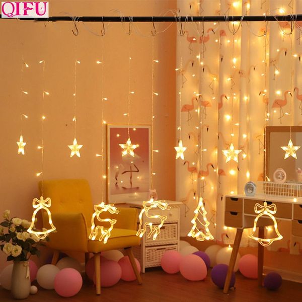 

qifu led christmas curtains lights christmas ornaments decortions for home xmas decoration garland new year decor noel