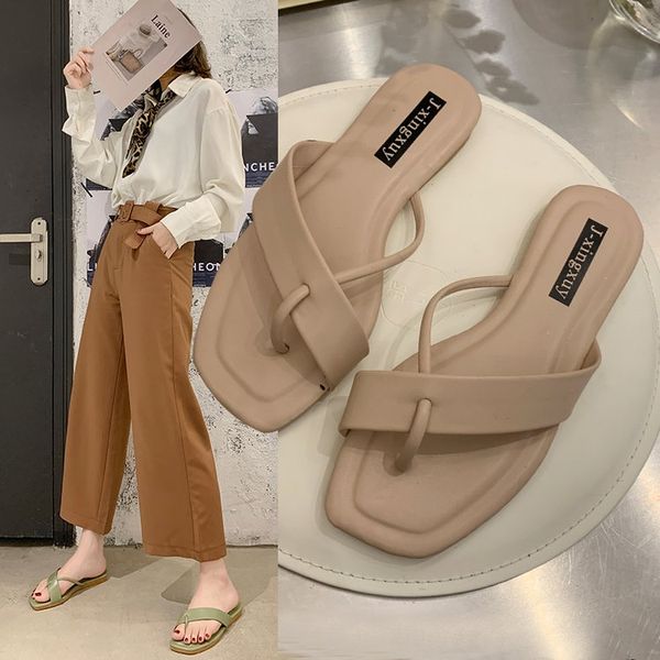 

slippers women summer low female shoes slides rubber flip flops fashion 2020 soft hawaiian flat basic pu rome fabric, Black