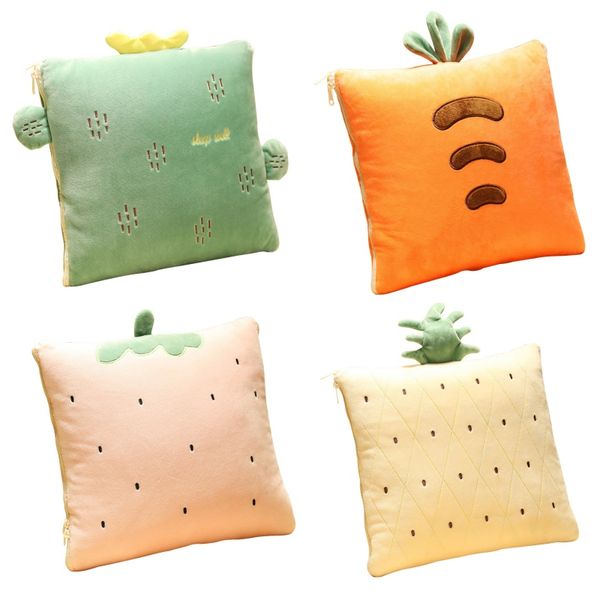

dual purpose nap pillow cartoon multi-functional car travel cushion pillow blanket back support for home office school