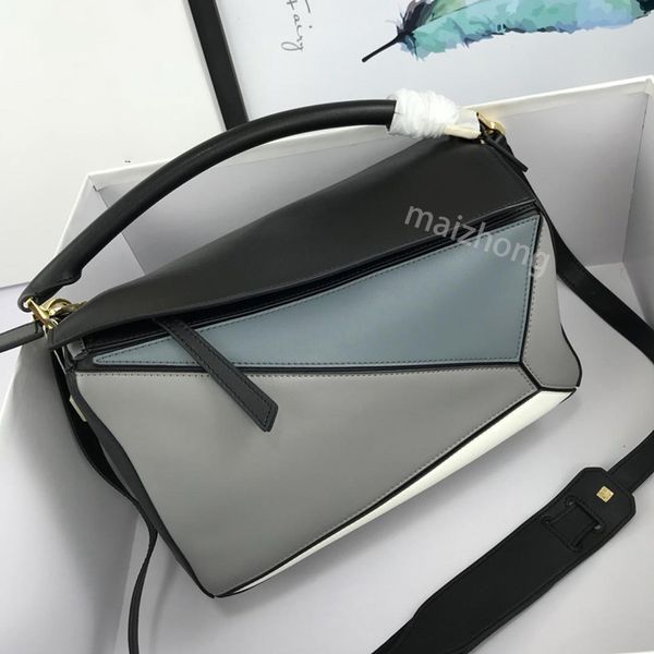 

puzzel designer handbag luxury loeae women genuine leather crossbody bag color matching women fashion totes ladies bag