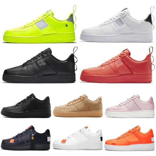 

2019 new men 1 utility classic black white women casual shoes green skateboarding high low cut wheat trainers sports sneakers size 36-45