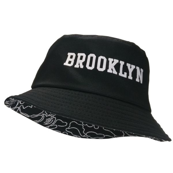 

2019 new panama bucket hat men women summer bucket cap brooklyn print hat bob hip hop gorros fishing fisherman