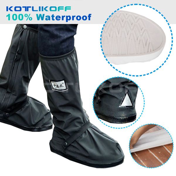 

kotlikoff motorcycle waterproof rain shoes covers thicker scootor non-slip boots covers 100% waterproof adjusting tightness, White;pink