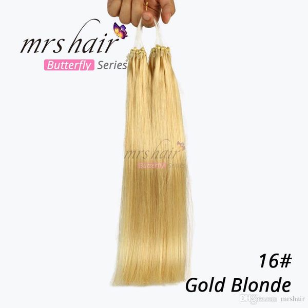 Mrshair 16 Gold Blonde Micro Loop Remy Hair Extensions 14 20