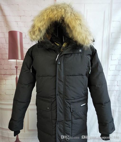 

new style canada winter men homme winter jassen chaquetas parka outerwear big fur hooded fourrure manteau down jacket coat hiver doudoune, Blue;black