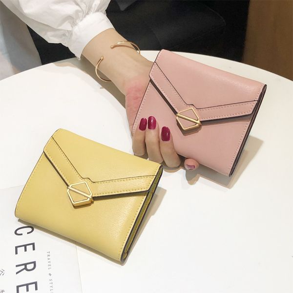 

fashion women split leather smart wallet womens wallets luxury money bag short mini wallet, Red;black