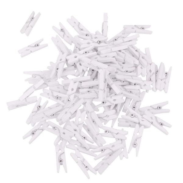 

100 x wooden p clips mini clothespin solid color vetir p paper craft diy clip for decor valentine's day / christmas