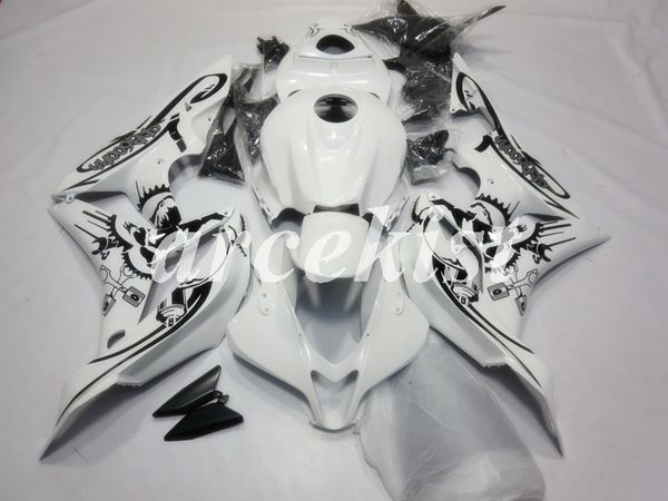 

4 gifts new abs full fairings kit fit for honda cbr600rr f5 2007 2008 07 08 bodywork set white light