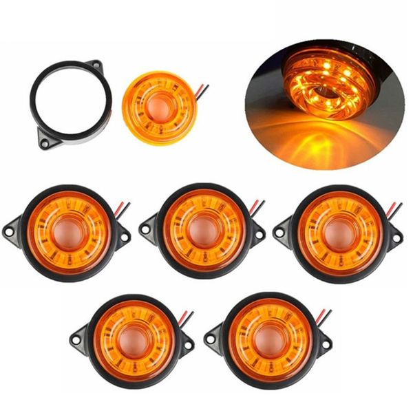 

5pcs leds car round side marker 10-30v lights truck lights round trailer lamp u1jf