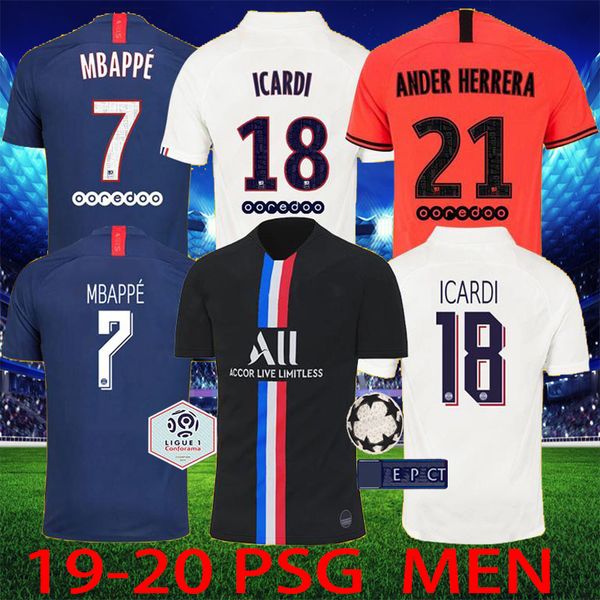 

maillots de football kits 19 20 21 psg soccer jersey 2019 2020 2021 mbappe icardi 4th shirt men kids sets maillot de foot camisa camisetas 1, Black;yellow