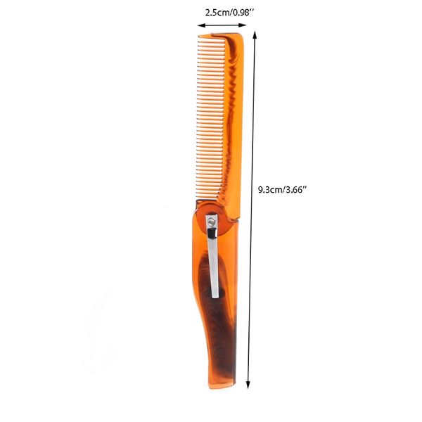 

compact folding moustache & beard comb hairbrush hair beauty tools for men women, Brown
