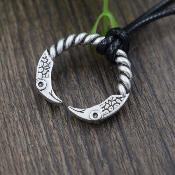 

вороны ожерелье языческие украшения селтикс sanlan viking одина, Silver