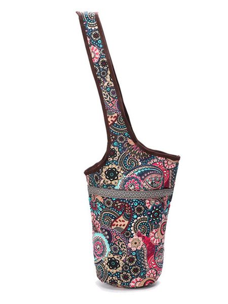 

shoulder yoga mat bag canvas yoga bag large size zipper pocket fit most size mats mat tote sling carrier fitness supplies