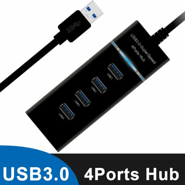 

4-портовый usb 3.0 hub разветвитель мульти алюминиевый адаптер high speed ​​для портативных пк mac