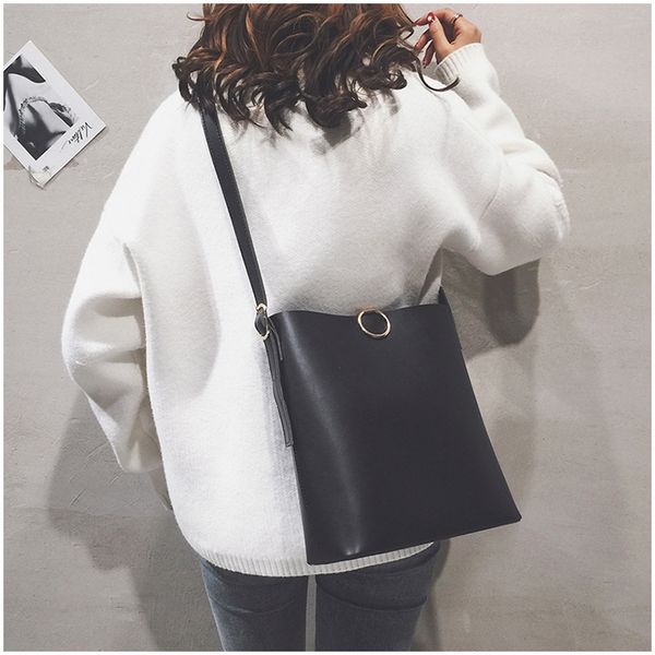 

2020 winter new personalized daughter mother bag pu bucket bag leisure single shoulder messenger