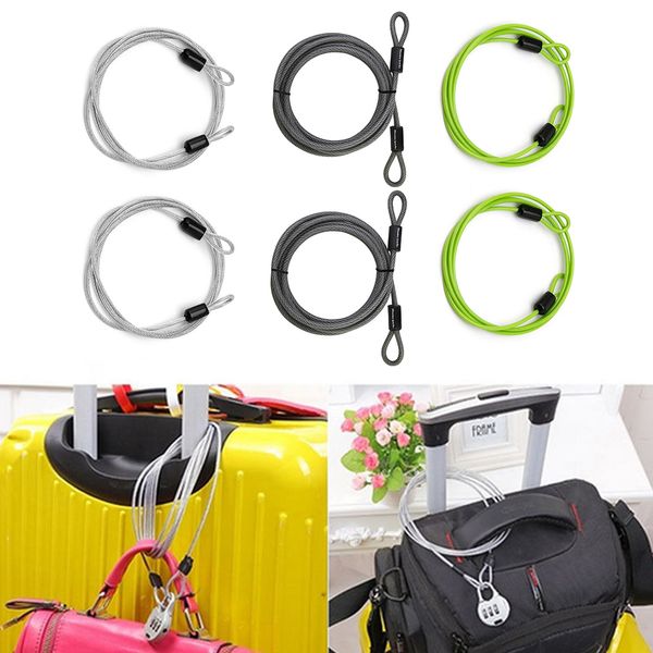 

luggage security loop cable bags suitcases purse lock wire coated flexible