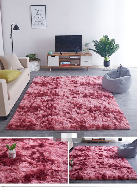 

plush fabric gradient carpet home popular coffee table plush mat long hair washable long wool shop bedroom modern nordic ins home cushion