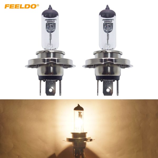 

feeldo 2pcs car h4 55w/100w 12v white foglights halogenbulb car headlight bulbs lamp light source parking #2861
