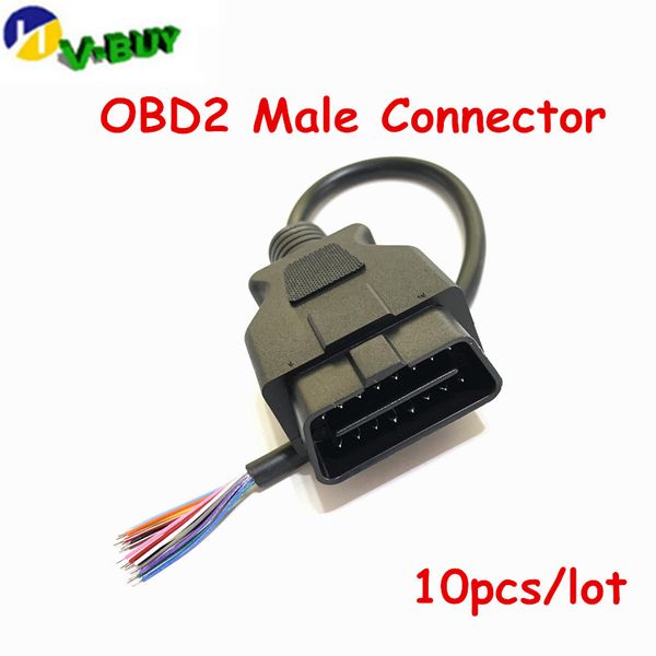 

10ppcs obd obd2 16pin male connector plug to opening extension cable obdii obd 16pin 16 pin for elm327 extension transfer
